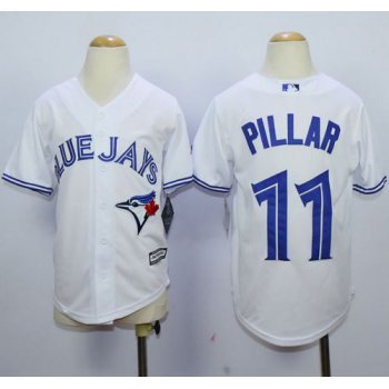 Youth Toronto Blue Jays #11 Kevin Pillar White Cool Base Stitched MLB Jersey