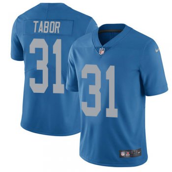 Kids Nike Lions 31 Teez Tabor Blue Throwback Stitched NFL Vapor Untouchable Limited Jersey