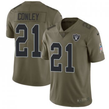 Nike Raiders #21 Gareon Conley Olive Youth Stitched NFL Limited 2017 Salute to Service Jersey