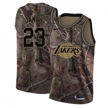 Youth Nike Los Angeles Lakers #23 LeBron James Camo NBA Swingman Realtree Collection Jersey