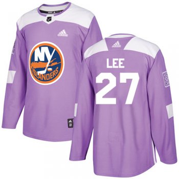 Adidas New York Islanders #27 Anders Lee Purple Authentic Fights Cancer Stitched Youth NHL Jersey