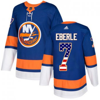 Adidas New York Islanders #7 Jordan Eberle Royal Blue Home Authentic USA Flag Stitched Youth NHL Jersey