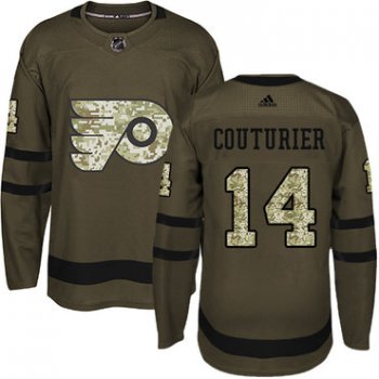 Adidas Philadelphia Flyers #14 Sean Couturier Green Salute to Service Stitched Youth NHL Jersey