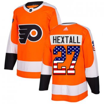 Adidas Philadelphia Flyers #27 Ron Hextall Orange Home Authentic USA Flag Stitched Youth NHL Jersey