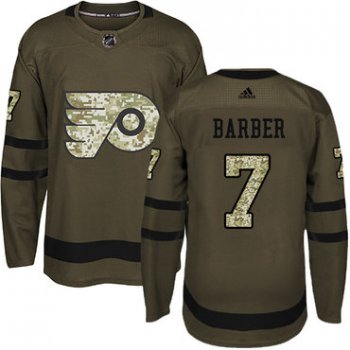 Adidas Philadelphia Flyers #7 Bill Barber Green Salute to Service Stitched Youth NHL Jersey