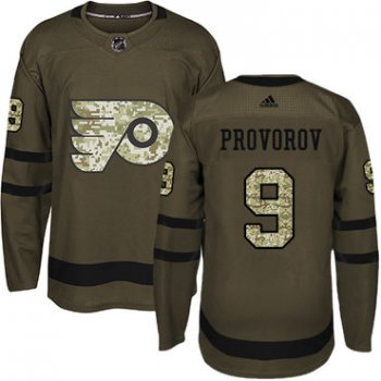 Adidas Philadelphia Flyers #9 Ivan Provorov Green Salute to Service Stitched Youth NHL Jersey