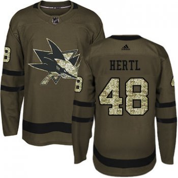 Adidas San Jose Sharks #48 Tomas Hertl Green Salute to Service Stitched Youth NHL Jersey