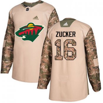 Adidas Minnesota Wild #16 Jason Zucker Camo Authentic 2017 Veterans Day Stitched Youth NHL Jersey