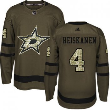 Adidas Dallas Stars #4 Miro Heiskanen Green Salute to Service Youth Stitched NHL Jersey