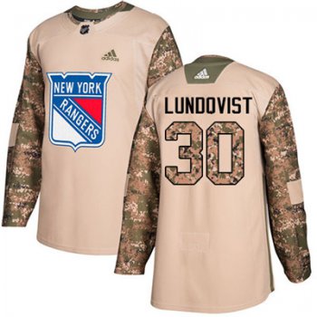 Adidas Detroit Rangers #30 Henrik Lundqvist Camo Authentic 2017 Veterans Day Stitched Youth NHL Jersey