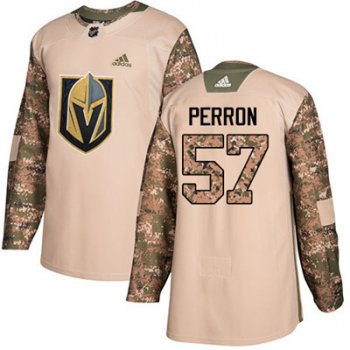 Adidas Vegas Golden Knights #57 David Perron Camo Authentic 2017 Veterans Day Stitched Youth NHL Jersey