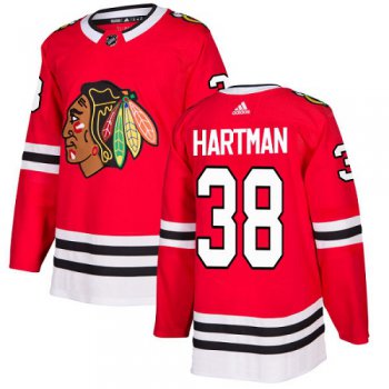 Adidas Blackhawks #38 Ryan Hartman Red Home Authentic Stitched Youth NHL Jersey