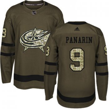 Adidas Blue Jackets #9 Artemi Panarin Green Salute to Service Stitched Youth NHL Jersey