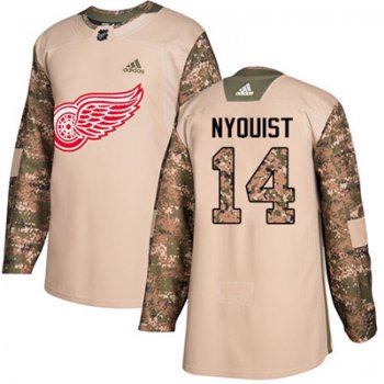 Adidas Detroit Red Wings #14 Gustav Nyquist Camo Authentic 2017 Veterans Day Stitched Youth NHL Jersey