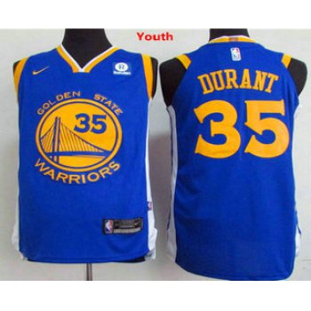 Youth Golden State Warriors #35 Kevin Durant Royal Blue 2017-2018 Nike Swingman Rakuten Stitched NBA Jersey