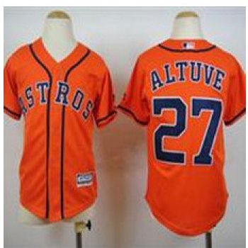 Youth Houston Astros #27 Jose Altuve Orange Cool Base Stitched Baseball Jersey