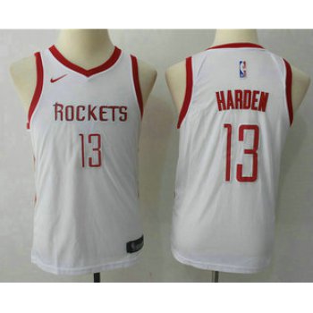 Youth Houston Rockets #13 James Harden New White 2017-2018 Nike Swingman Stitched NBA Jersey