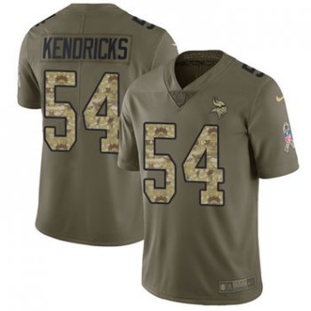 Youth Nike Minnesota Vikings #54 Eric Kendricks Olive Camo Stitched NFL Limited 2017 Salute to Service Jersey