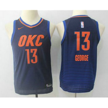 Youth Oklahoma City Thunder #13 Paul George Navy Blue 2017-2018 Nike Swingman Stitched NBA Jersey