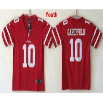 Youth San Francisco 49ers #10 Jimmy Garoppolo Red 2017 Vapor Untouchable Stitched NFL Nike Limited Jersey