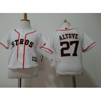 Toddler Houston Astros #27 Jose Altuve White Home MLB Majestic Baseball Jersey