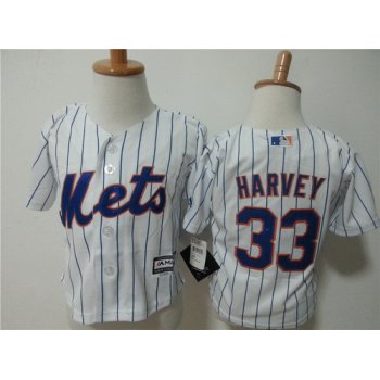 Toddler New York Mets #33 Matt Harvey White Home MLB Majestic Baseball Jersey