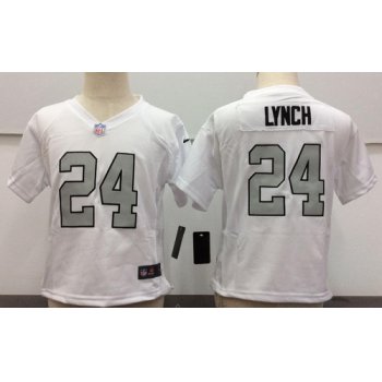 Toddler Oakland Raiders #24 Marshawn Lynch White 2016 Color Rush Stitched NFL Nike Jersey