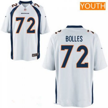 Youth 2017 NFL Draft Denver Broncos #72 Garett Bolles White Road Stitched NFL Nike Game Jersey