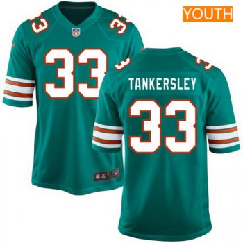 Youth 2017 NFL Draft Miami Dolphins #33 Cordrea Tankersley Aqua Green Alternate Stitched NFL Nike Game Jersey