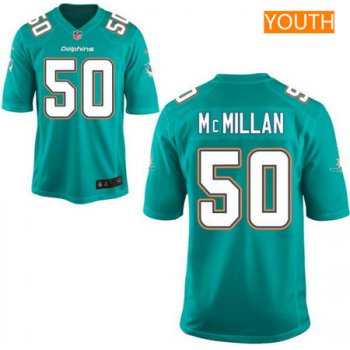 Youth 2017 NFL Draft Miami Dolphins #50 Raekwon McMillan Green Team Color Stitched NFL Nike Game Jersey