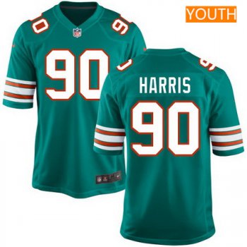 Youth 2017 NFL Draft Miami Dolphins #90 Charles Harris Aqua Green Alternate Stitched NFL Nike Game Jersey