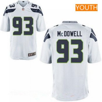 Youth 2017 NFL Draft Seattle Seahawks #93 Malik McDowell White Road Stitched NFL Nike Game Jersey