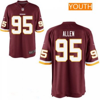 Youth 2017 NFL Draft Washington Redskins #95 Jonathan Allen Burgundy Red Team Color Stitched NFL Nike Game Jersey