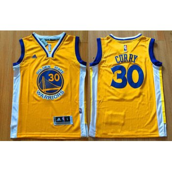 Youth Golden State Warriors #30 Stephen Curry Yellow Swingman adidas Baseketball Jersey