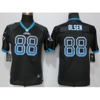 Youth Carolina Panthers #88 Greg Olsen Black Drift Fashion NFL Nike Jersey