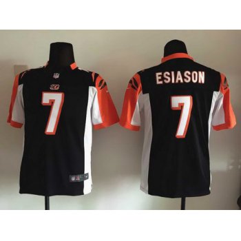 Youth Cincinnati Bengals #7 Boomer Esiason Black Retired Player NFL Nike Game Jersey