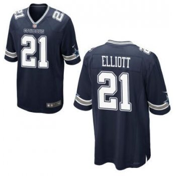 Youth Dallas Cowboys #21 Ezekiel Elliott Nike Navy 2016 Draft Pick Game Jersey