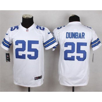 Youth Dallas Cowboys #25 Lance Dunbar White Road NFL Nike Game Jersey