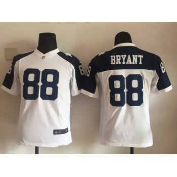 Youth Dallas Cowboys #88 Dez Bryant White Thanksgiving Alternate NFL Nike Game Jersey