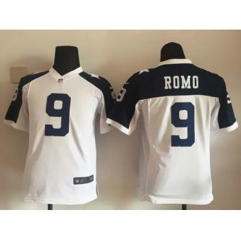 Youth Dallas Cowboys #9 Tony Romo White Thanksgiving Alternate NFL Nike Game Jersey