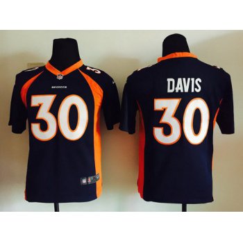 Youth Denver Broncos #30 Terrell Davis Navy Blue Retired Player NFL Nike Game Jersey