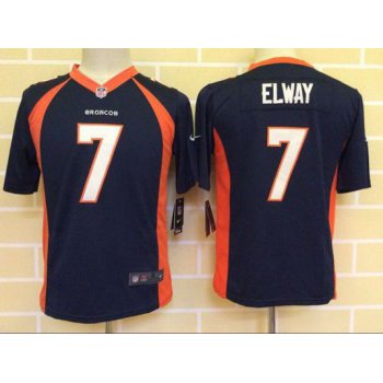 Youth Denver Broncos #7 John Elway Navy Blue Retired Player NFL Nike Game Jersey