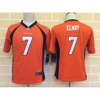 Youth Denver Broncos #7 John Elway Orange Retired Player NFL Nike Game Jersey