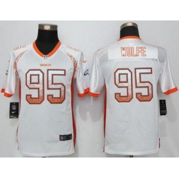 Youth Denver Broncos #95 Derek Wolfe White Drift Fashion Stitched Nike NFL Football Jersey