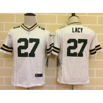 Youth Green Bay Packers #27 Eddie Lacy Nike White Game Jersey