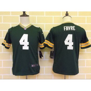 Youth Green Bay Packers #4 Brett Favre Green Team Color NFL Nike Game Jersey