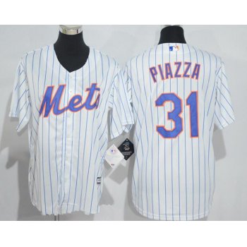 Youth New York Mets #31 Mike Piazza Retired White Stitched MLB Majestic Cool Base Jersey