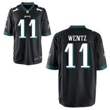 Youth Philadelphia Eagles #11 Carson Wentz Nike Black 2016 Draft Pick Game Jersey