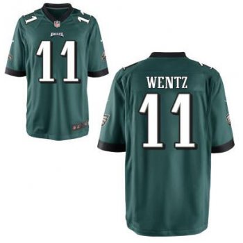 Youth Philadelphia Eagles #11 Carson Wentz Nike Green 2016 Draft Pick Game Jersey