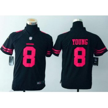 Youth San Francisco 49ers #8 Steve Young Black Retired Player 2015 NFL Nike Game Jersey